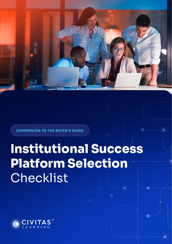 Cover of the Institutional Success Platform Selection Checklist