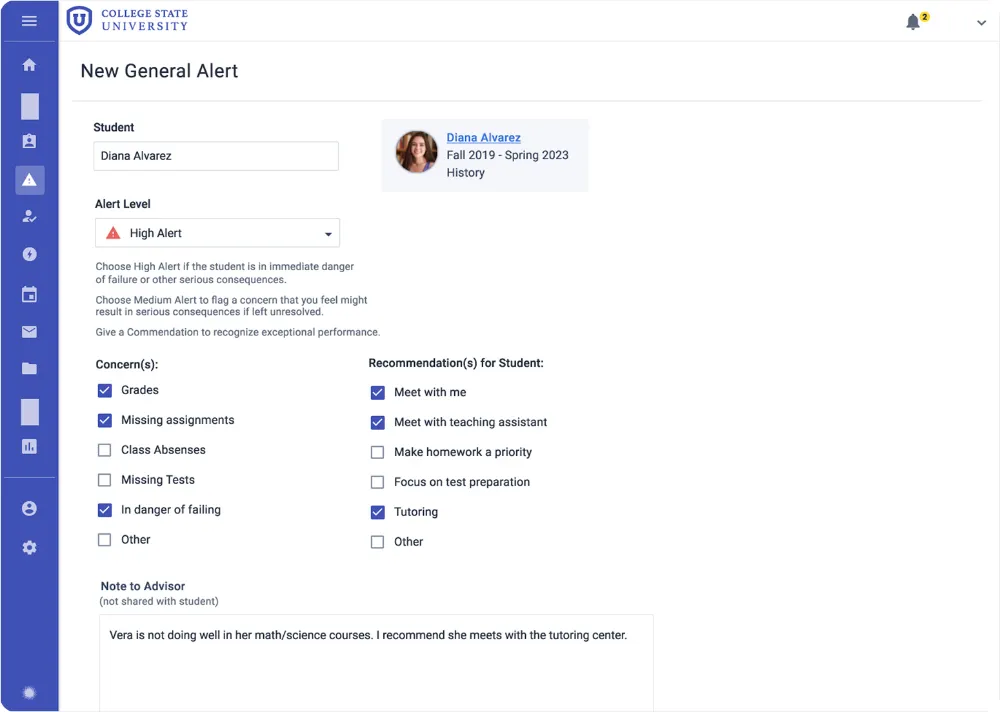 Real-Time Academic Alerts & Case Management